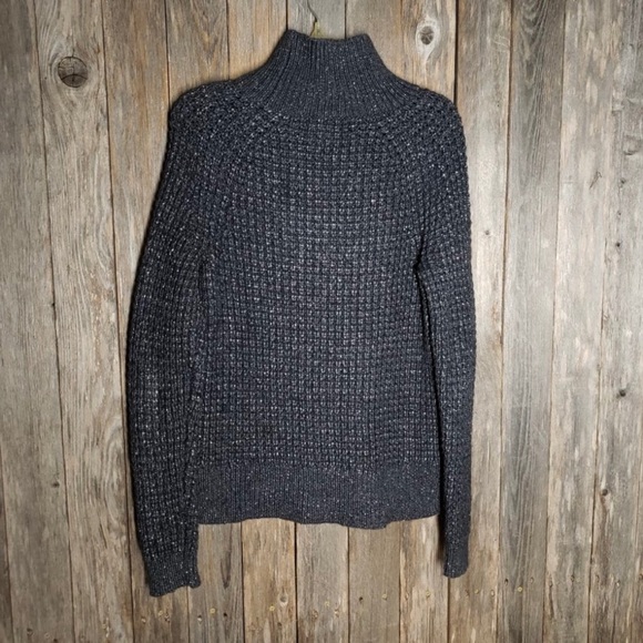 LOFT WOMEN WOOL BLEND GRAY METALIC SHIMMER STRETCHY SWEATER IN SIZE XS MOCK NECK - Picture 4 of 6